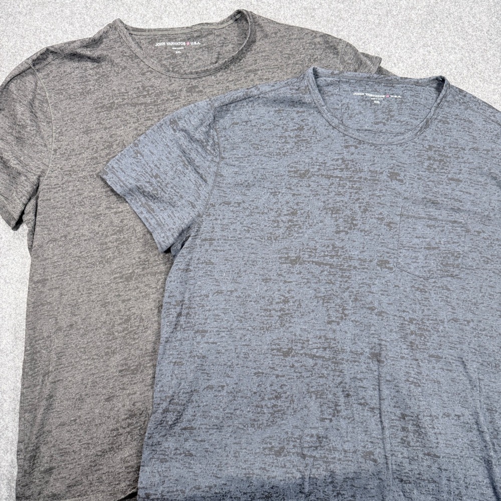 John Varvatos USA Mens XXL Burnout T-Shirt 2 Pack Grey Blue K3003V4B UB3B